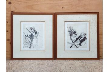 真作　クロード・ワイズバッシュ　「ソナタ 演奏 B」 134/200　「ソナタ 演奏 D」 132/200　版画2点セット(ヴァイオリン、バイオリン、チェロ、楽器、リトグラフ、絵画、額装、箱付き、ビジョン ヌーベル(VISION NOUVELLE)社)(R-076211)