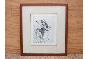 真作　クロード・ワイズバッシュ　「ソナタ 演奏 B」 134/200　「ソナタ 演奏 D」 132/200　版画2点セット(ヴァイオリン、バイオリン、チェロ、楽器、リトグラフ、絵画、額装、箱付き、ビジョン ヌーベル(VISION NOUVELLE)社)(R-076211)