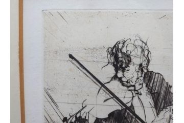 真作　クロード・ワイズバッシュ　「ソナタ 演奏 B」 134/200　「ソナタ 演奏 D」 132/200　版画2点セット(ヴァイオリン、バイオリン、チェロ、楽器、リトグラフ、絵画、額装、箱付き、ビジョン ヌーベル(VISION NOUVELLE)社)(R-076211)