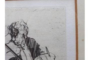 真作　クロード・ワイズバッシュ　「ソナタ 演奏 B」 134/200　「ソナタ 演奏 D」 132/200　版画2点セット(ヴァイオリン、バイオリン、チェロ、楽器、リトグラフ、絵画、額装、箱付き、ビジョン ヌーベル(VISION NOUVELLE)社)(R-076211)