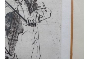 真作　クロード・ワイズバッシュ　「ソナタ 演奏 B」 134/200　「ソナタ 演奏 D」 132/200　版画2点セット(ヴァイオリン、バイオリン、チェロ、楽器、リトグラフ、絵画、額装、箱付き、ビジョン ヌーベル(VISION NOUVELLE)社)(R-076211)