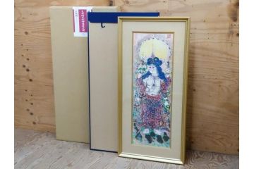 真作　棟方志功　「大弁財天妃神尊像之図」　限定240部のうち第79番　石版画(リトグラフ、絵画、額装、箱付き)(R-076212)