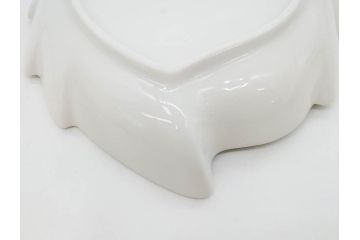 デンマーク　ROYAL COPENHAGEN(ロイヤルコペンハーゲン)　FAJANCE　トランクェーバー　ブルーフラワープレイン　リーフディッシュプレート　ボウル　丁寧に絵付けされた花たちが上品な雰囲気を醸し出す洋食器3点セット(スクエア型、サラダ、深皿、ファイアンス焼き)(R-076216)