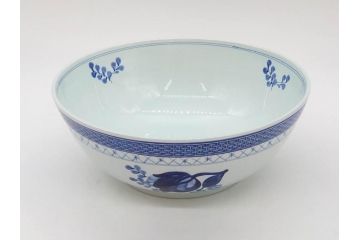デンマーク　ROYAL COPENHAGEN(ロイヤルコペンハーゲン)　FAJANCE　トランクェーバー　ブルーフラワープレイン　リーフディッシュプレート　ボウル　丁寧に絵付けされた花たちが上品な雰囲気を醸し出す洋食器3点セット(スクエア型、サラダ、深皿、ファイアンス焼き)(R-076216)