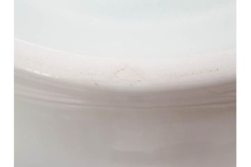 デンマーク　ROYAL COPENHAGEN(ロイヤルコペンハーゲン)　FAJANCE　トランクェーバー　ブルーフラワープレイン　リーフディッシュプレート　ボウル　丁寧に絵付けされた花たちが上品な雰囲気を醸し出す洋食器3点セット(スクエア型、サラダ、深皿、ファイアンス焼き)(R-076216)