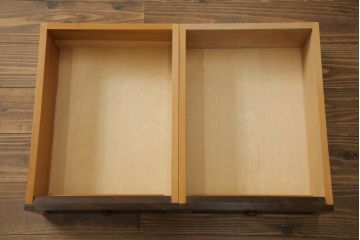 中古　松本民芸家具　希少モデル　格子模様が特徴的なK型ライティングビューロー(ワークデスク、簿記机、収納棚、戸棚、在宅用、在宅ワーク用)(R-076217)