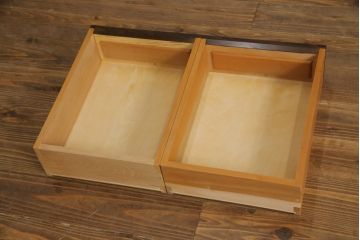 中古　松本民芸家具　希少モデル　格子模様が特徴的なK型ライティングビューロー(ワークデスク、簿記机、収納棚、戸棚、在宅用、在宅ワーク用)(R-076217)