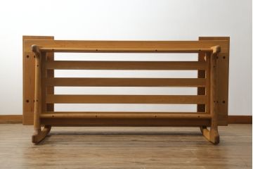 中古　飛騨産業　キツツキ　森のことば　両肘付きソファ2P(SN105W)　木のぬくもりを感じる2人掛けソファ(二人掛け、アームソファ)(R-076224)
