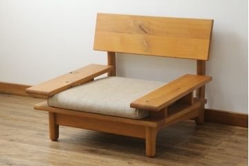 中古　美品　飛騨産業　キツツキ　森のことば　両肘付きソファ1P(SN105A)　木のぬくもりを感じる1人掛けソファ(一人掛け、アームソファ)(R-076225)