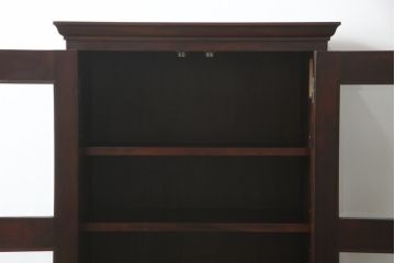 中古　九州民芸家具　水目桜材　和室にも洋室にも合うシックなブックケース(本箱、収納棚、飾り棚、本棚、キャビネット)(R-076228)