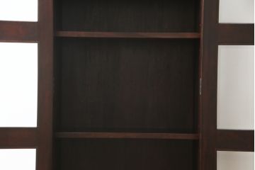 中古　九州民芸家具　水目桜材　和室にも洋室にも合うシックなブックケース(本箱、収納棚、飾り棚、本棚、キャビネット)(R-076228)