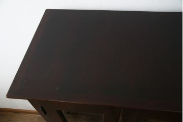 中古　九州民芸家具　水目桜材　和室にも洋室にも合うシックなブックケース(本箱、収納棚、飾り棚、本棚、キャビネット)(R-076228)