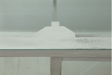 和製アンティーク　白色のペイント仕上げがお洒落な脚付きGケース(ガラスケース、ショーケース、ディスプレイケース、コレクションケース、飾り棚、陳列棚、店舗什器)(R-076234)