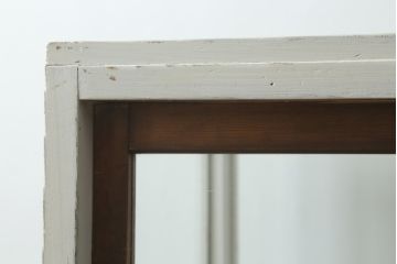 和製アンティーク　ペイント仕上げがお洒落な脚付きGケース(ガラスケース、ショーケース、ディスプレイケース、コレクションケース、飾り棚、陳列棚、店舗什器)(R-076235)