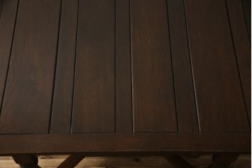 イギリスアンティーク　オーク材　クラシカルな雰囲気が魅力的なドローリーフテーブル(エクステンションテーブル、ダイニングテーブル、食卓、4人掛け、4P、6人掛け、6P、英国)(R-076237)