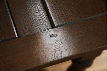 イギリスアンティーク　オーク材　クラシカルな雰囲気が魅力的なドローリーフテーブル(エクステンションテーブル、ダイニングテーブル、食卓、4人掛け、4P、6人掛け、6P、英国)(R-076237)