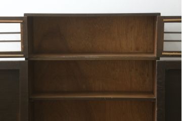 和製アンティーク　落ち着いた佇まいが魅力的なモダンデザインのブックケース(本箱、本棚、収納棚、戸棚、サイドキャビネット)(R-076239)