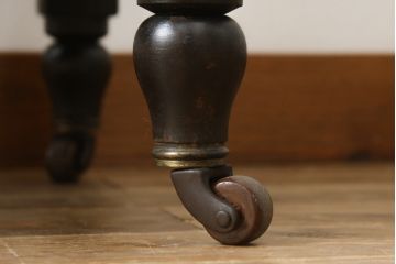 イギリスアンティーク　ウォールナット材　天板大理石　上品で高級な佇まいのキッチンワゴン(トロリー、サイドテーブル、サービス台、英国)(R-076240)