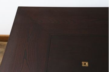 中古　美品!!　九州民芸家具　和モダンな空間づくりにおすすめの囲炉裏テーブル(ダイニングテーブル、食卓、4人掛け、木製火鉢)(R-076241)