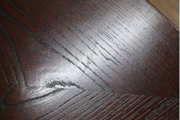 中古　美品!!　九州民芸家具　和モダンな空間づくりにおすすめの囲炉裏テーブル(ダイニングテーブル、食卓、4人掛け、木製火鉢)(R-076241)