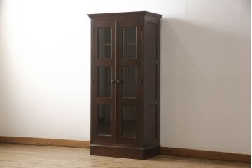 中古　九州民芸家具　水目桜材　和室にも洋室にも合うシックなブックケース(本箱、収納棚、飾り棚、本棚、キャビネット)(R-076249)