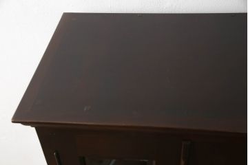 中古　九州民芸家具　水目桜材　和室にも洋室にも合うシックなブックケース(本箱、収納棚、飾り棚、本棚、キャビネット)(R-076249)
