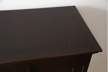 中古　九州民芸家具　水目桜材　和室にも洋室にも合うシックなブックケース(本箱、収納棚、飾り棚、本棚、キャビネット)(R-076249)