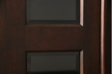 中古　九州民芸家具　水目桜材　和室にも洋室にも合うシックなブックケース(本箱、収納棚、飾り棚、本棚、キャビネット)(R-076249)