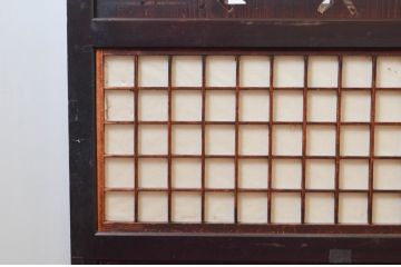 アンティーク建具　和モダンな雰囲気を盛り上げる障子帯戸3枚セット(引き戸、障子戸)(R-076250)