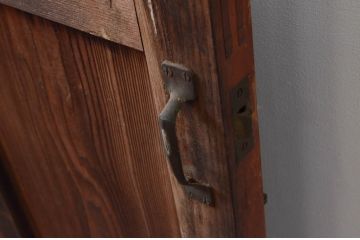 アンティーク建具　時を経た良い木味が魅力のガラス戸1枚(ドア、ガラス扉)(R-076252)