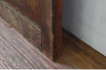 アンティーク建具　時を経た良い木味が魅力のガラス戸1枚(ドア、ガラス扉)(R-076252)