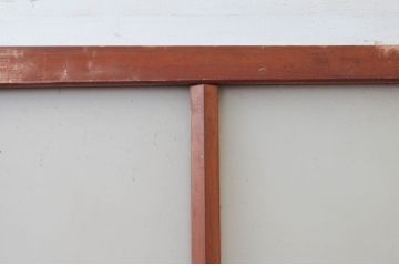 アンティーク建具　時を経た良い木味が魅力のガラス戸1枚(ドア、ガラス扉)(R-076252)