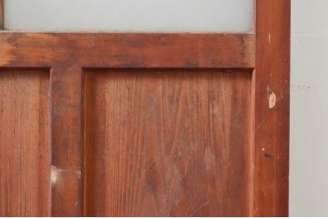 アンティーク建具　時を経た良い木味が魅力のガラス戸1枚(ドア、ガラス扉)(R-076252)