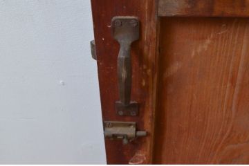 アンティーク建具　時を経た良い木味が魅力のガラス戸1枚(ドア、ガラス扉)(R-076252)