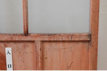 アンティーク建具　大正ロマンな雰囲気香るガラス扉1枚(ドア、ガラス戸)(R-076253)