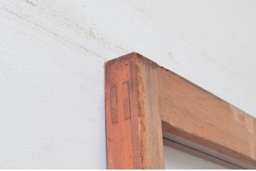 アンティーク建具　大正ロマンな雰囲気香るガラス扉1枚(ドア、ガラス戸)(R-076253)