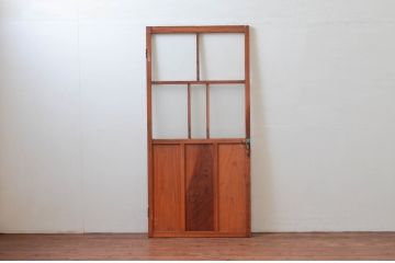 アンティーク建具　大正ロマンな雰囲気香るガラス扉1枚(ドア、ガラス戸)(R-076253)