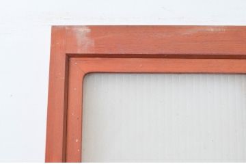 アンティーク建具　木部のあたたかさと開放感を兼ね備えたガラス扉1枚(ドア、ガラス戸)(R-076254)