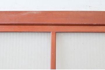 アンティーク建具　木部のあたたかさと開放感を兼ね備えたガラス扉1枚(ドア、ガラス戸)(R-076254)