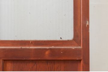 アンティーク建具　木部のあたたかさと開放感を兼ね備えたガラス扉1枚(ドア、ガラス戸)(R-076254)
