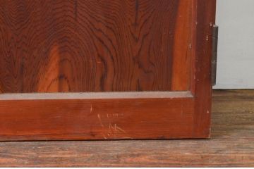 アンティーク建具　木部のあたたかさと開放感を兼ね備えたガラス扉1枚(ドア、ガラス戸)(R-076254)