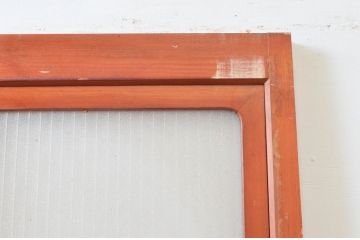 アンティーク建具　木部のあたたかさと開放感を兼ね備えたガラス扉1枚(ドア、ガラス戸)(R-076254)
