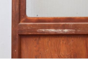 アンティーク建具　木部のあたたかさと開放感を兼ね備えたガラス扉1枚(ドア、ガラス戸)(R-076254)