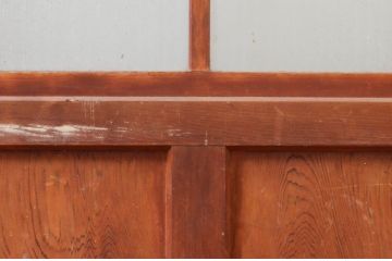 アンティーク建具　木部のあたたかさと開放感を兼ね備えたガラス扉1枚(ドア、ガラス戸)(R-076254)