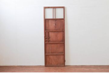 アンティーク建具　どこか懐かしさを感じる幅狭板戸扉1枚(ドア、木製扉)(R-076255)