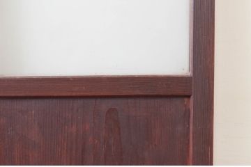 アンティーク建具　どこか懐かしさを感じる板戸扉1枚(ドア、木製扉、ガラス戸)(R-076256)