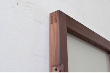 アンティーク建具　どこか懐かしさを感じる板戸扉1枚(ドア、木製扉、ガラス戸)(R-076256)