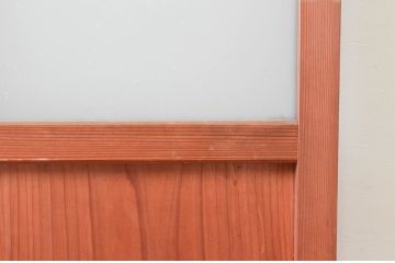 アンティーク建具　どこか懐かしさを感じる板戸扉1枚(ドア、木製扉、ガラス戸)(R-076256)