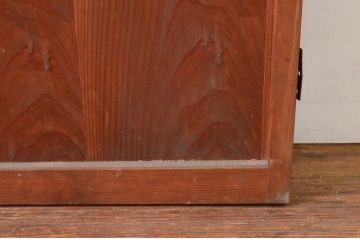 アンティーク建具　どこか懐かしさを感じる板戸扉1枚(ドア、木製扉、ガラス戸)(R-076256)