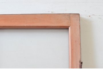 アンティーク建具　大正ロマン　優しい木色があたたかみを感じるガラス扉1枚(ドア、ガラス戸)(R-076257)